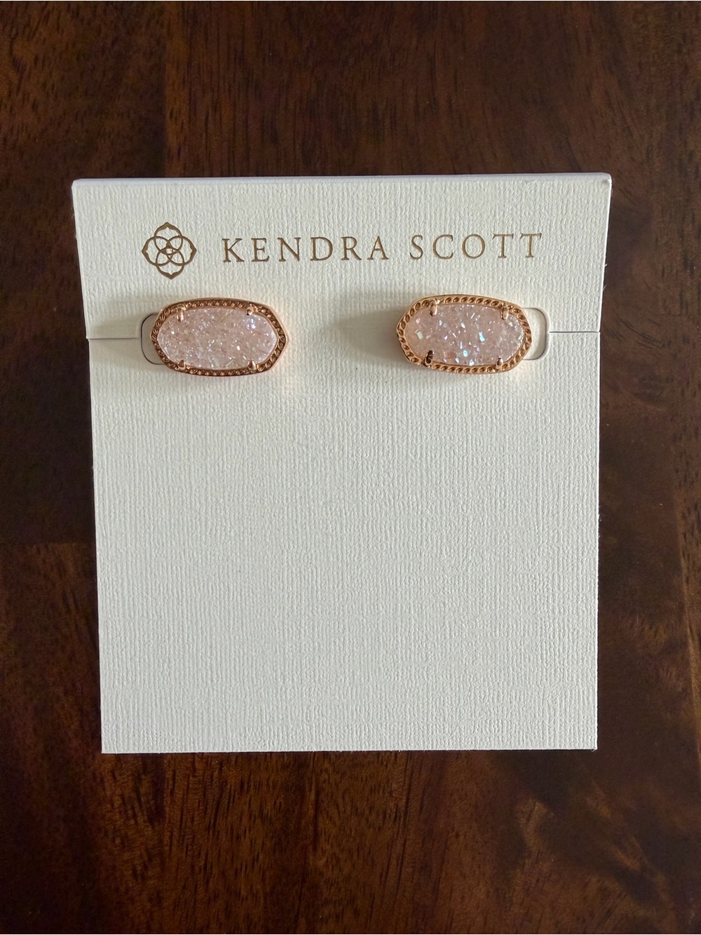 Kendra Scott Iridescent Drusy Stud Earrings - Rose Gold